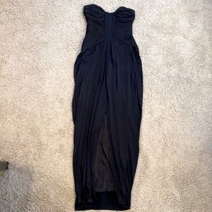 Black Tie Strapless Column Dress